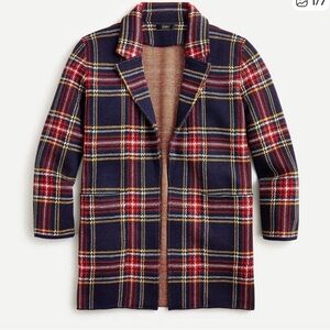 J Crew Sophie Tartan Sweater Blazer Medium